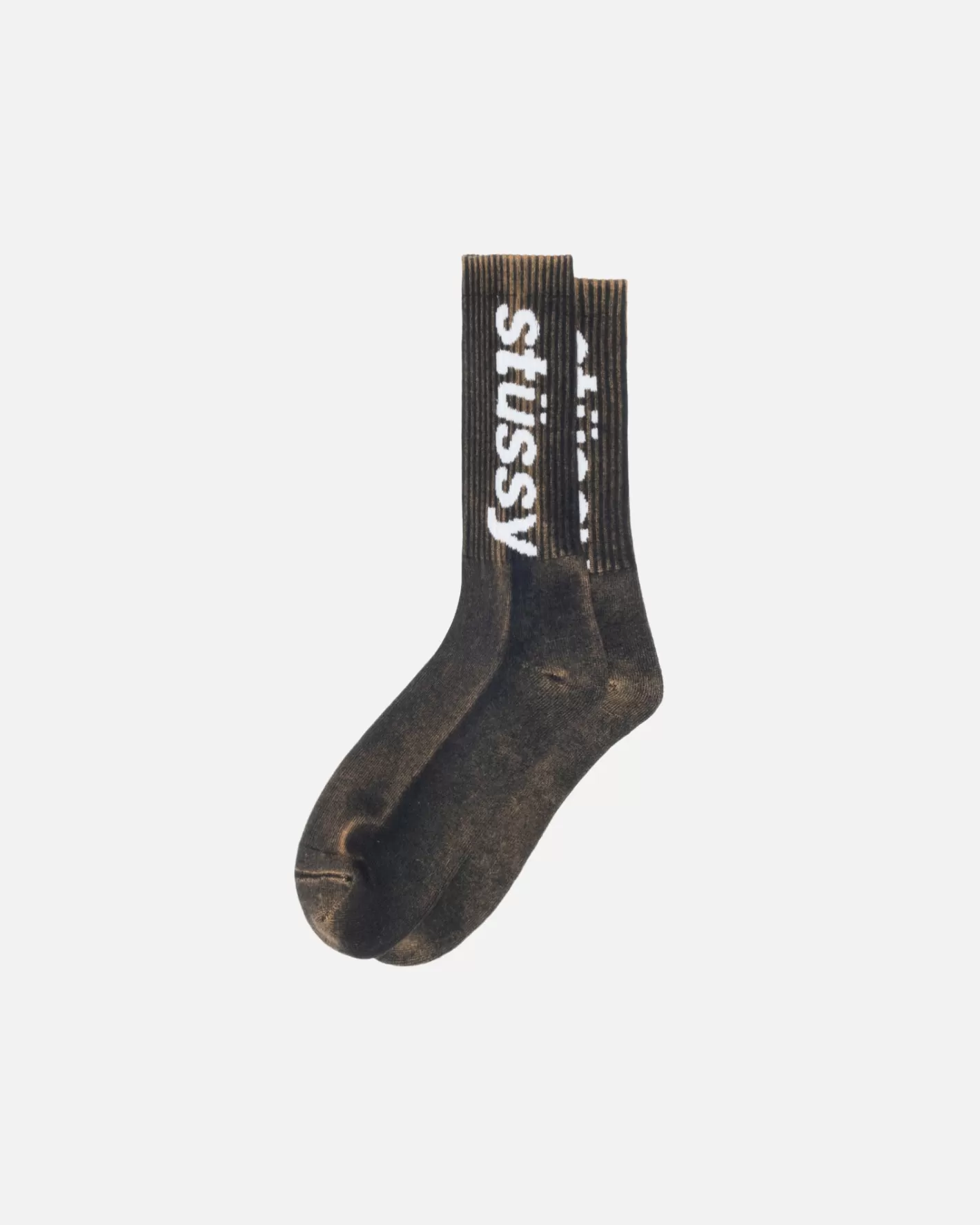 WASHED HELVETICA CREW SOCK>Stüssy New